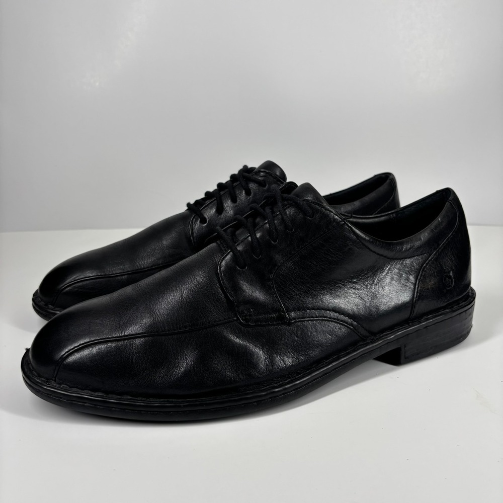 Born Harmon Men's US 11M Black Leather Comfort‎ Casual Derby Oxford Shoes H14003